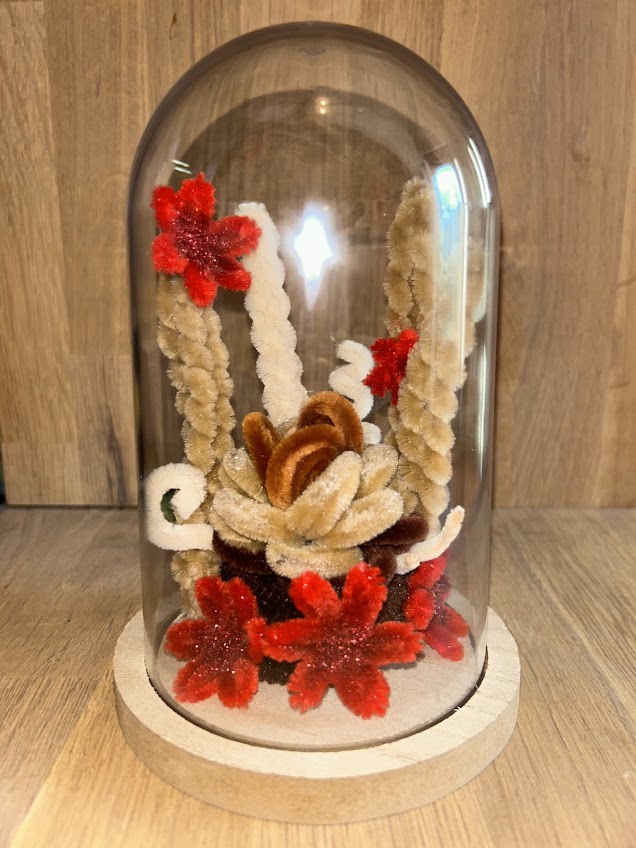 Cloche Élégance – Rouge & Marron Pailleté