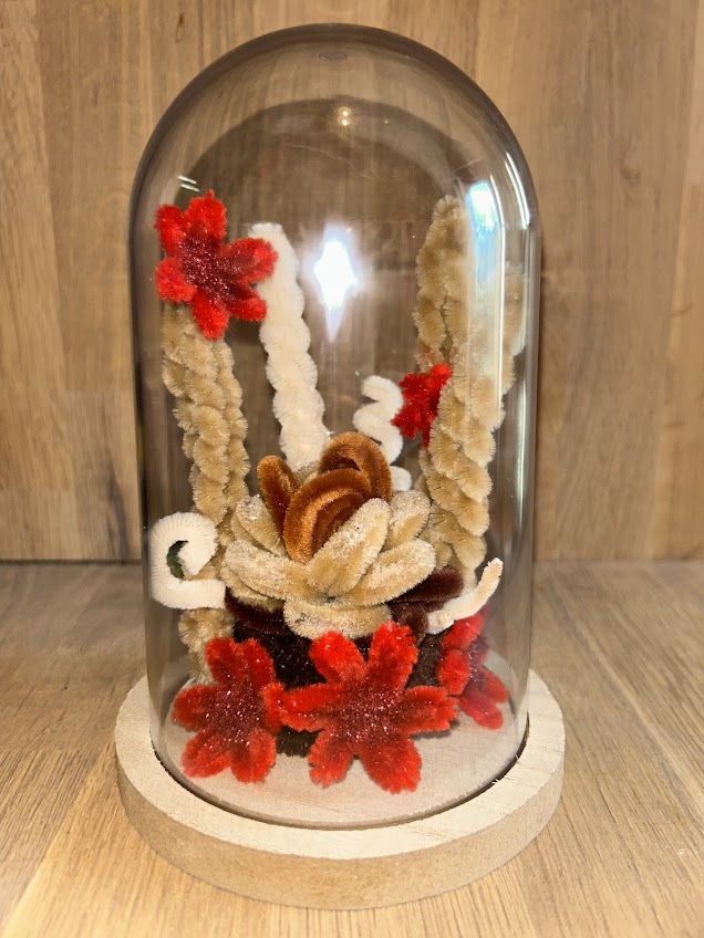 Cloche Élégance – Rouge & Marron Pailleté
