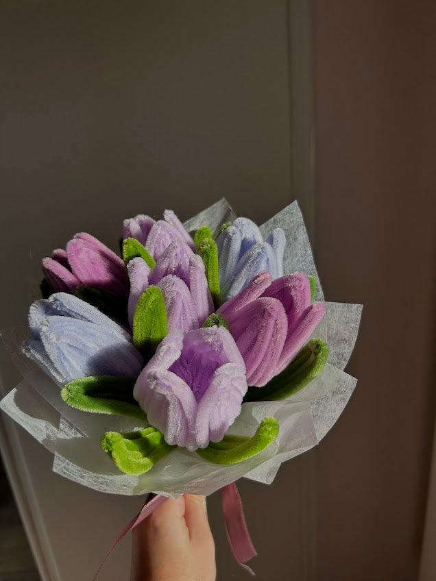 Bouquet de Tulipes Pastel – Violet Doux