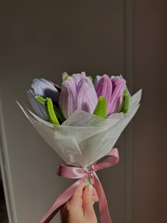 Bouquet de Tulipes Pastel – Violet Doux