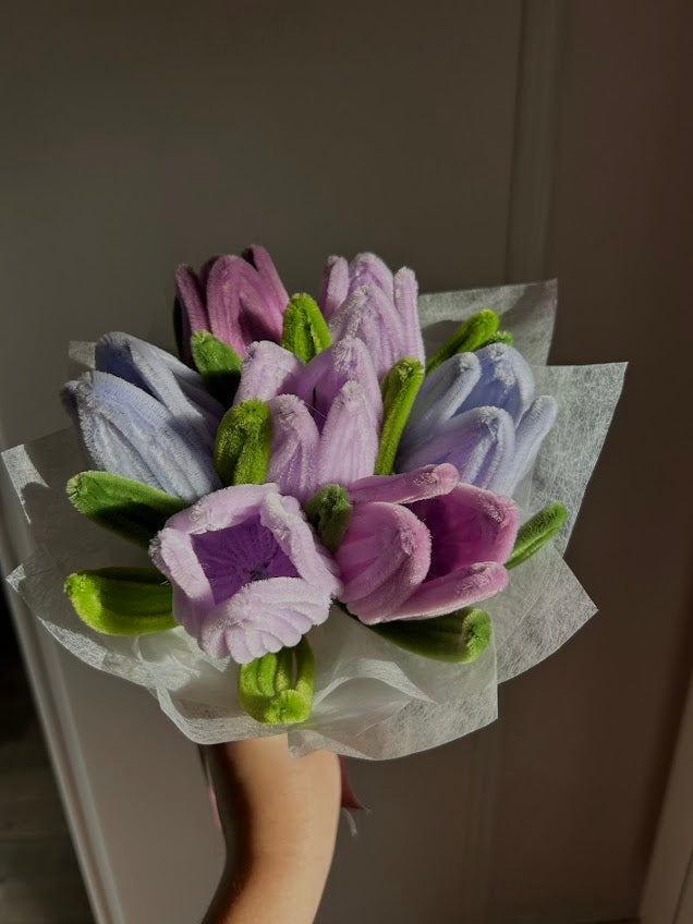 Bouquet de Tulipes Pastel – Violet Doux