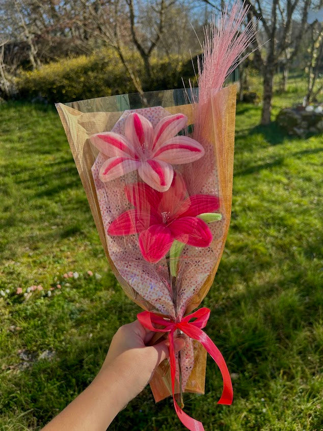 Bouquet Lys Roses – Élégance & Douceur